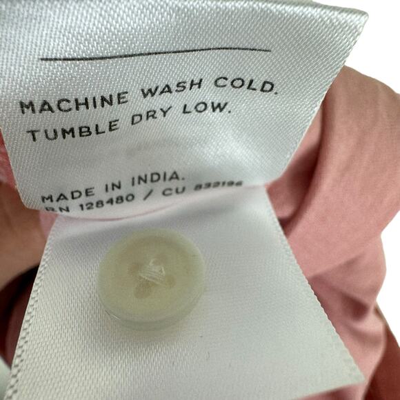 Pact Pink 100% Organic Cotton Sleeveless Collared Shorts Romper Pockets Size L - Picture 9 of 9